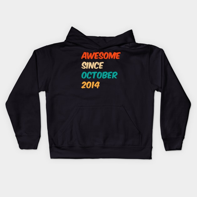 Awesome Since October 2014 5th Birthday Gift 5 Year Old Kids Hoodie by rhondamoller87